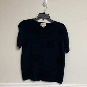 Jenny Black Women’s short sleeve sweater Size Large
